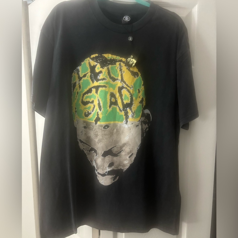 Hellstar Dennis Rodman Bad Boy Grey T-Shirt Size Large